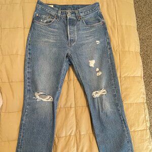 Women's Levis premium 501 original fit straight leg jean